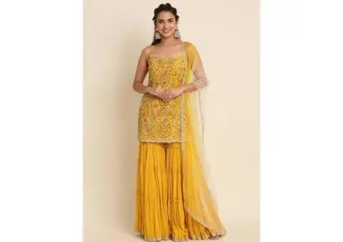Shop Yellow Salwar Suit for Women at Mirraw - 2/5