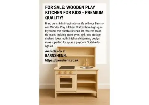 For Sale: Wooden Play Kitchen for Kids