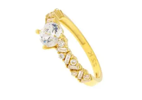22ct Gold CZ Hexagon Ring - 2/2