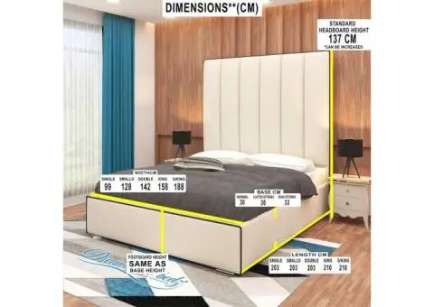 The Paris Liner Bed Frame With Black Piping (Split Headboard) - 1/5