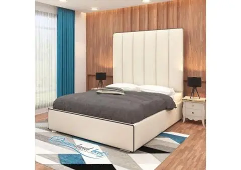 The Paris Liner Bed Frame With Black Piping (Split Headboard) - 2/5
