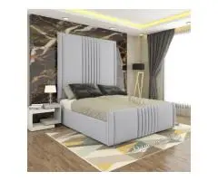 The Alexandria High Panel Bed Frame With Optional Ottoman Storage (Split Headboard)