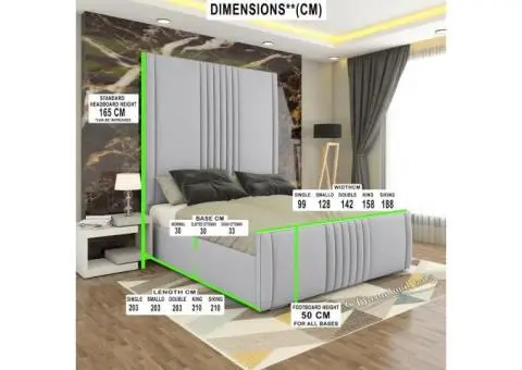 The Alexandria High Panel Bed Frame With Optional Ottoman Storage (Split Headboard) - 2/5