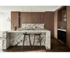 Stunning marble top kitchen Islands in West London from Worktop Library