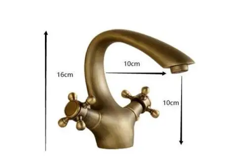 Antique Brass Centerset Two Handles Bathroom Sink Tap T0402A - 4/4