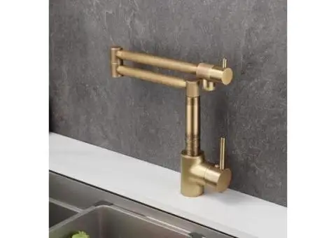 Vintage All Copper Folding Rotating Universal Telescopic Antique Kitchen Tap TA0300 - 1/5