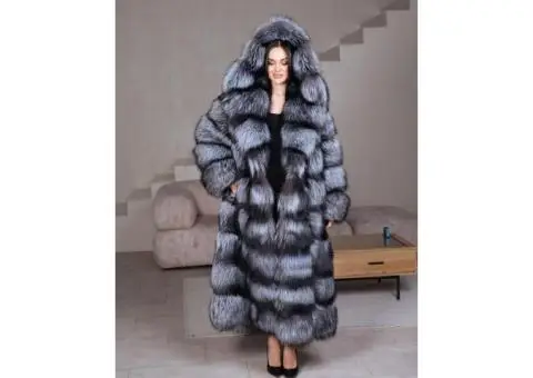 Silver-black fur coat - 2/5