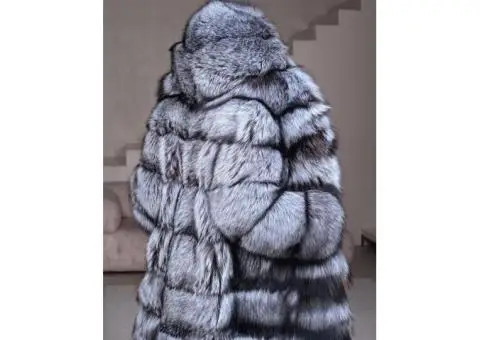 Silver-black fur coat - 5/5