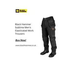 Black Hammer Sublime Elasticated Work Trousers For Men