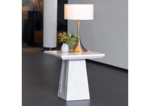 Milan White Marble Side Table