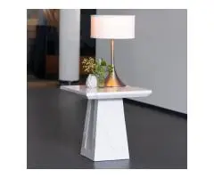 Milan White Marble Side Table