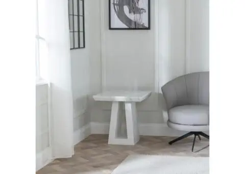 Milan White Marble Side Table - 2/2