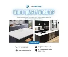White Quartz Worktop | +44 0208 368 5555 | DialAWorkTop