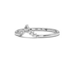 1.4mm 18K White Gold Tiana Wedding Band | Curved Band