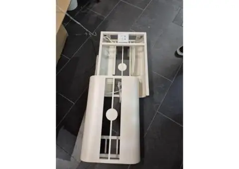 Glass Tabletop Manicure Tables with Metal Base, Freestanding - 39"L x 16"W x 31"H White - 6/6