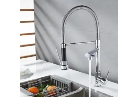 Full Copper Telescopic Spring Dual Outlet Universal Kitchen Pull-out Tap TP0125 - 3/4