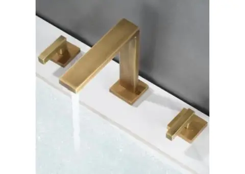 Antique All Copper European-Style Three-Hole Bathroom Basin Mixer Tap T0278A - 2/3