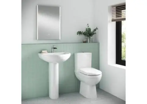 Nuie Ivo Comfort Height Close Coupled Toilet With Push Button Cistern - White