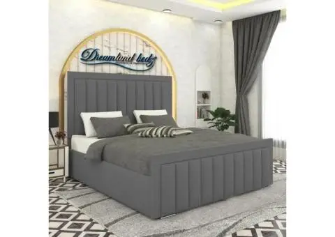 2025 London Bed Frame in Grey fabric - 1/5