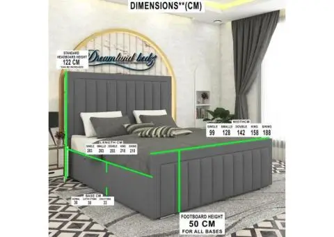 2025 London Bed Frame in Grey fabric - 2/5