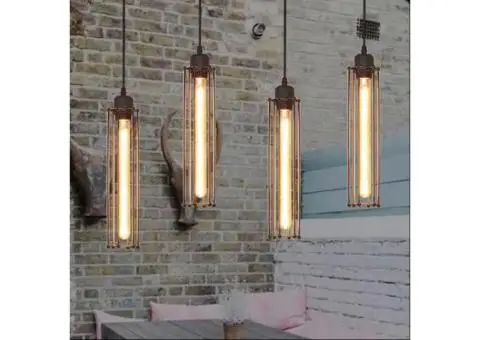 Industrial Ceiling Pendant Light Metal Cage Lampshade Hanging Retro Lamp - 6/6