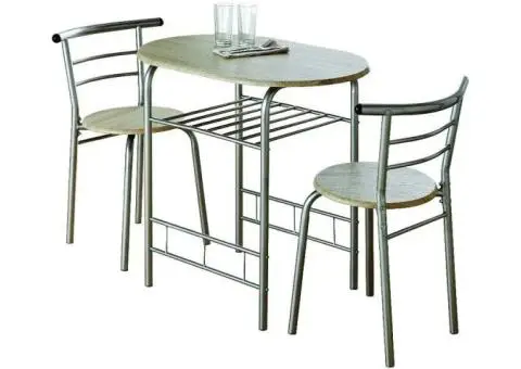 Compact Oak Dining Table Set – Includes 2 Chairs - 2/2