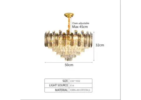 "Luxury Crystal Chandelier – Perfect for Living Rooms, Dining Areas & Bedrooms" - 4/10