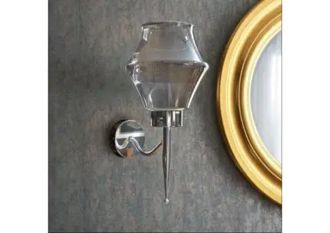 Glass Wall Lamp Chrome Plating Wall Light - 1/3
