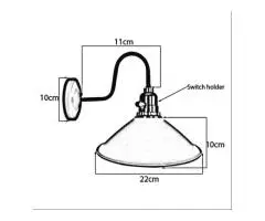 Vintage Shade Metal Retro Copper Colour Wall Light with switch Holder