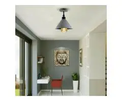 Retro Industrial Ceiling Flush Mount Light Metal Cone Shade Light Kit