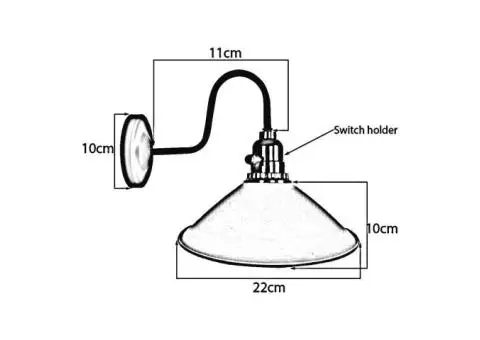 Vintage Shade Metal Retro Copper Colour Wall Light with switch Holder - 2/3