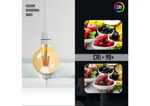 Vintage 8W LED Filament G125 Dimmable Bulb - 4/5
