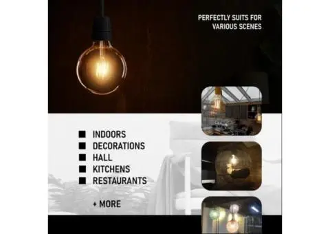 Vintage 8W LED Filament G125 Dimmable Bulb - 5/5