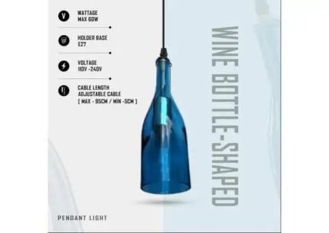 Vintage Retro Wine bottle Ceiling Pendant Light Lamp Shade Chandelier light UK - 2/3