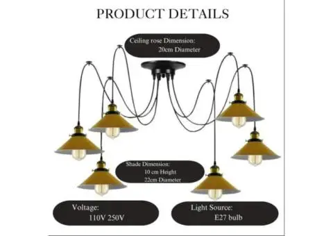 Modern spider Braided Pendant Clusters of Hanging Ceiling lamp Lighting - 2/4
