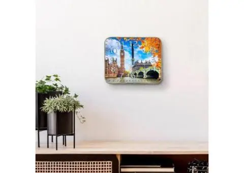 20Cm x 25Cm Wall art deco wall clocks London Porcelain Painting Clock - 4/6