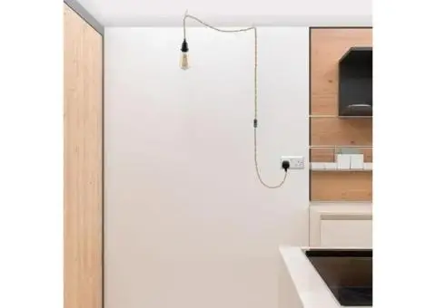 LEDSone Plug-In Hanging Pendant Light with Inline Switch in Black & Hemp - 2/9