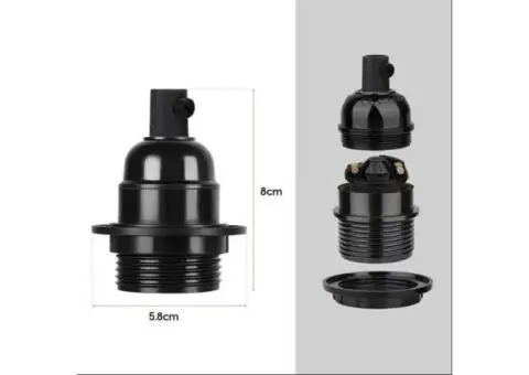 LEDSone Plug-In Hanging Pendant Light with Inline Switch in Black & Hemp - 4/9