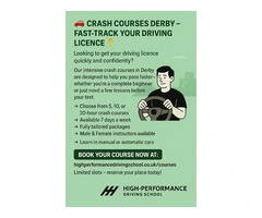 Crash Courses Derby – Pass Fast with High-Performance Driving School