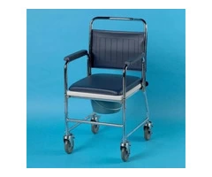 High quality mobile Wheeled Commode chair for storage purposes, the backrest is removable.