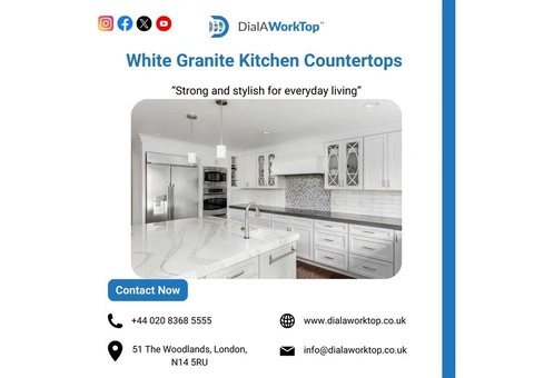 White Granite Kitchen Countertops| Dialaworktop| +44 0208 368 5555