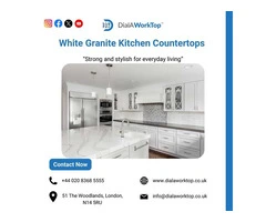 White Granite Kitchen Countertops| Dialaworktop| +44 0208 368 5555