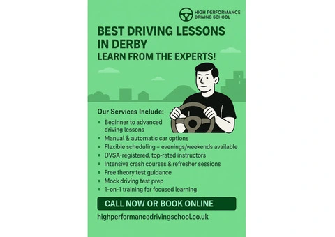 BEST DRIVING LESSONS IN DERBY – LEARN FROM THE EXPERTS