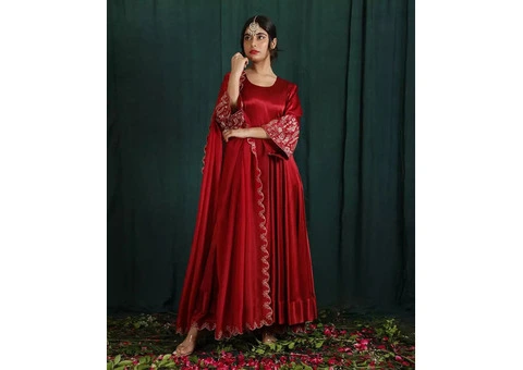 Buy Designer Anarkali Gowns Online – Luxury Fashion at Muzai - 1/4