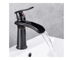 Vintage Black Bronze Brass Basin Tap Old Style Waterfall Bathroom Sink Tap TB0218B