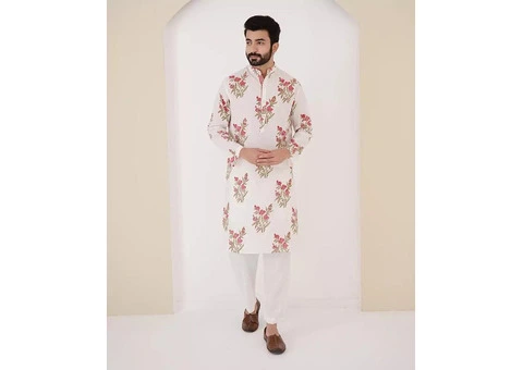 Buy Designer Kurta Pajama Online – Trendy Styles at Muzai - 1/4