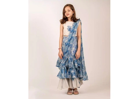 Buy Indian Kids Sarees Online in USA at Muzai - 1/4