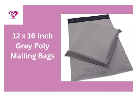 12 x 16 Inch Grey Poly Mailing Bags