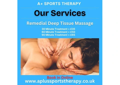 Book a Remedial (Deep Tissue) Massage