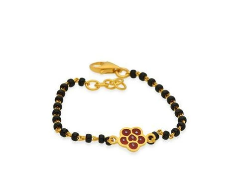 Trendy Black Beads and Gold Bracelet | CMR Jewellery